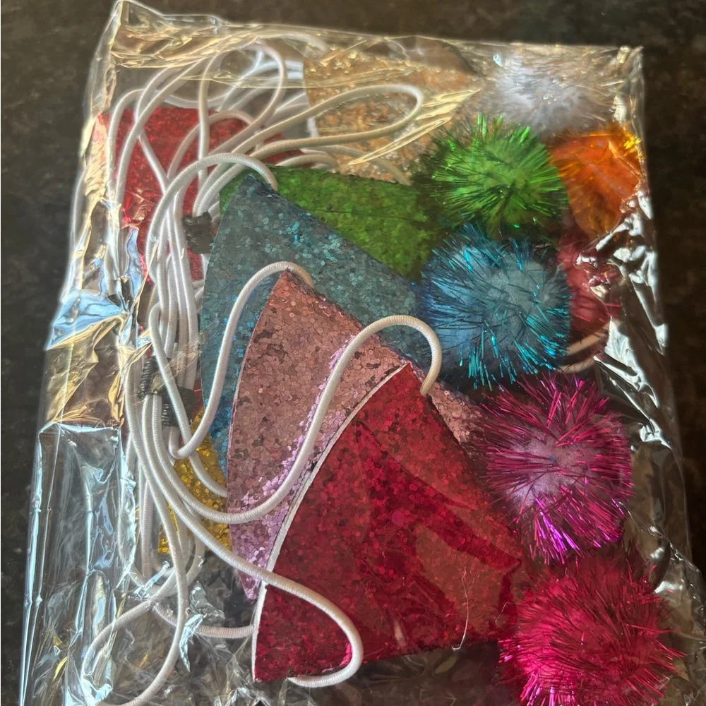Colorful Glitter Party Hats for Pets